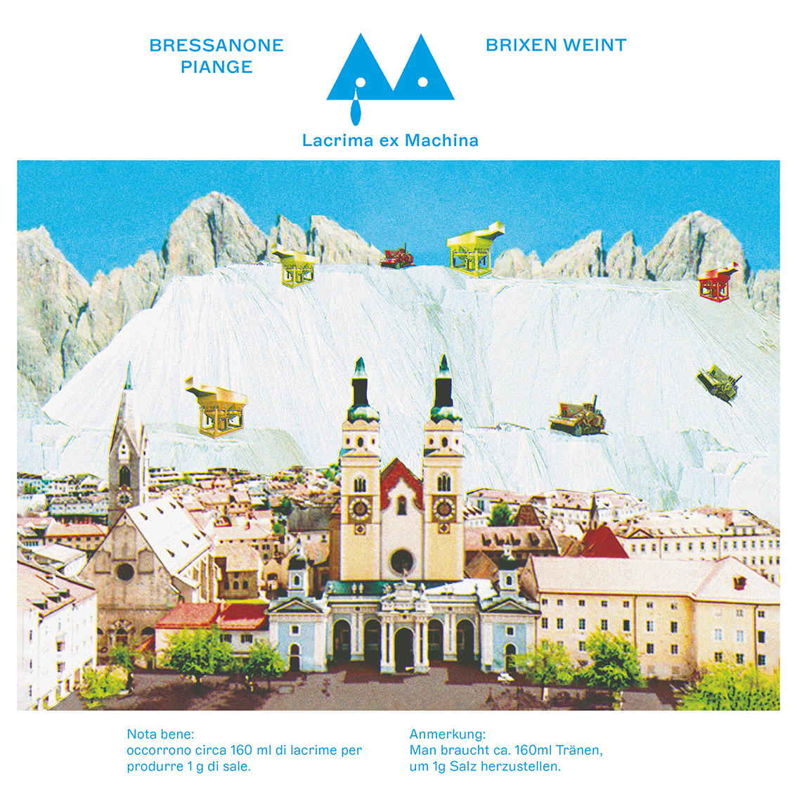 Bressanone Piange - Brixen weint, postcarc collage by Marie Vermont