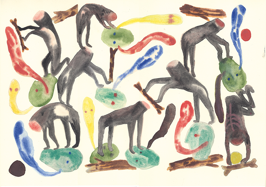 Marie Vermont counting watercolor drawing